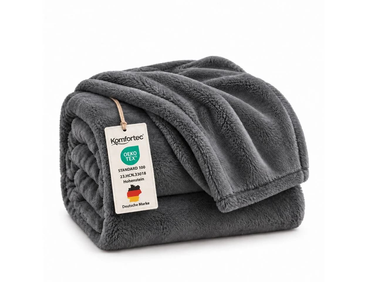 Komfortec Wohndecke Grau 260 g/m² Mikrofaser Kuscheldecke - Bild 2