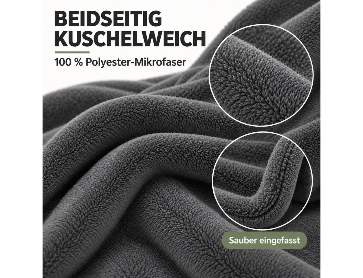 Komfortec Wohndecke Grau 260 g/m² Mikrofaser Kuscheldecke - Bild 5
