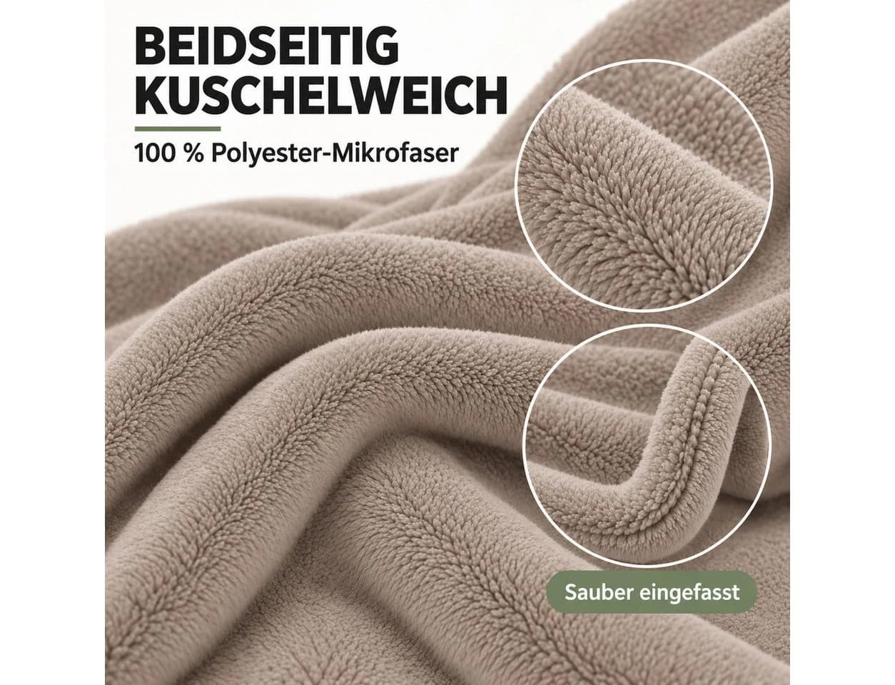 Komfortec Wohndecke Kuscheldecke Beige 260 g/m² Mikrofaser - Bild 5