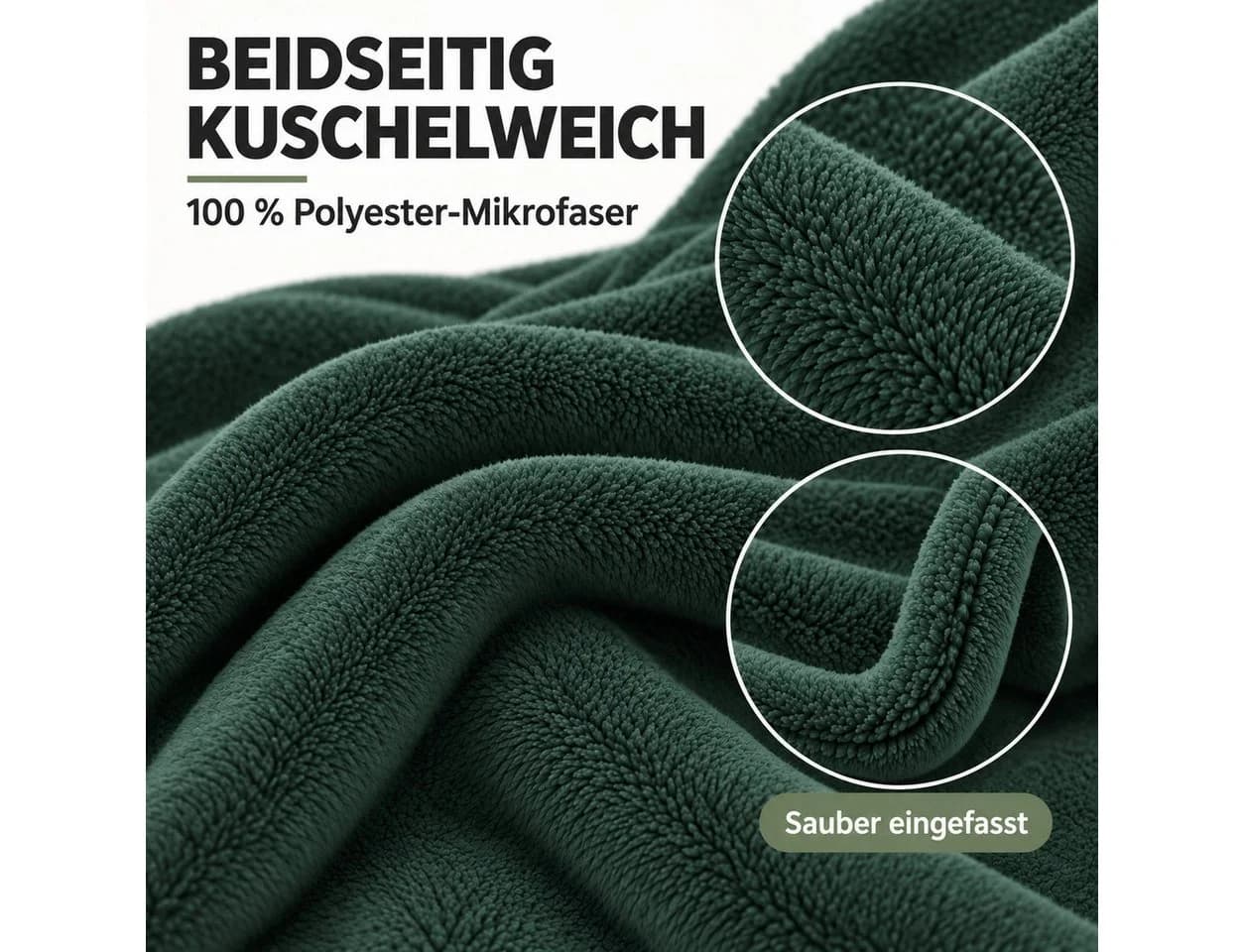 Komfortec Wohndecke Kuscheldecke Grün 260 g/m² Mikrofaser - Bild 5