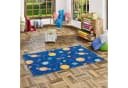 Snapstyle Kinderteppich Weltall Blau Bild 1