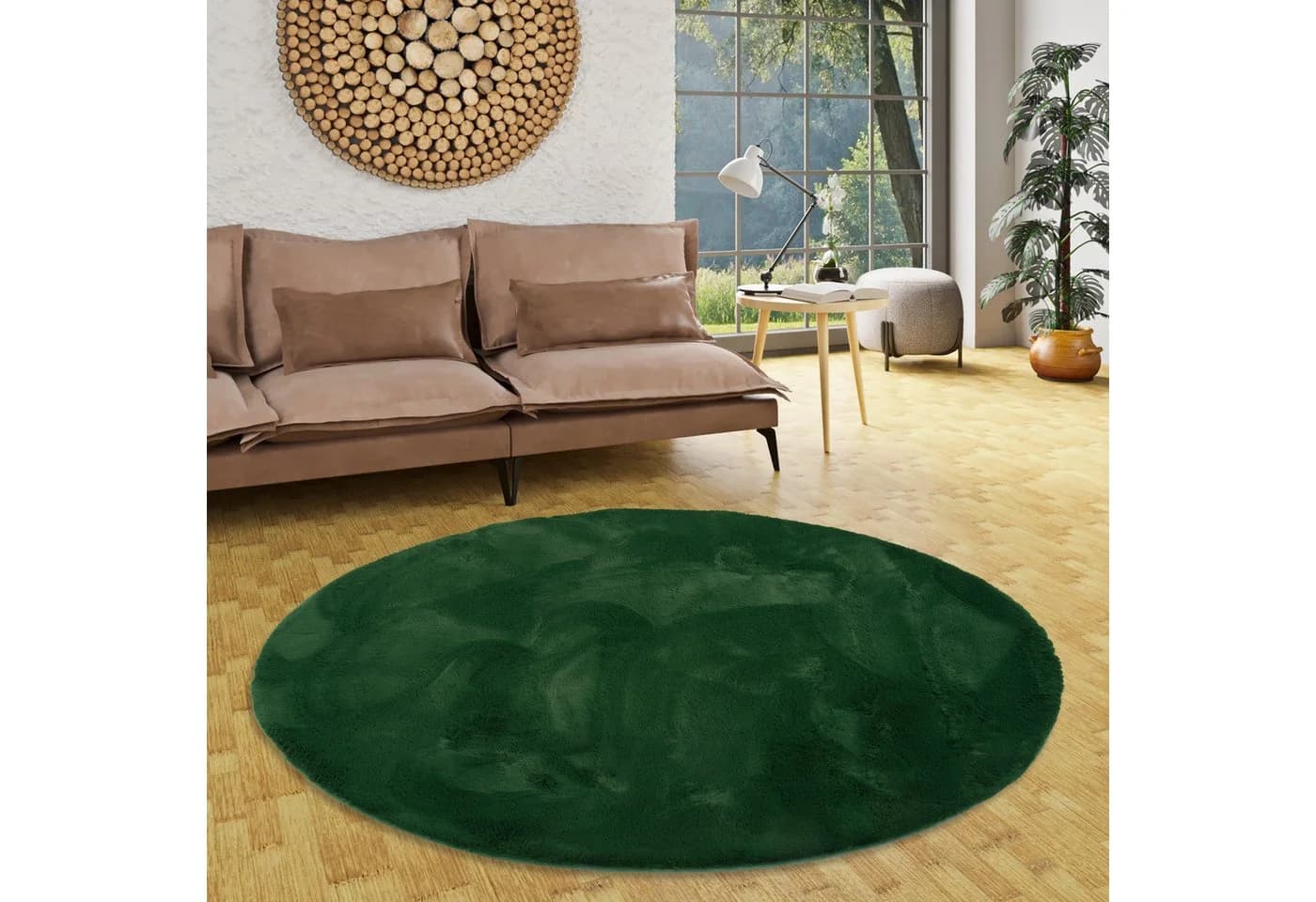 Pergamon Fellteppich Luxus Super Soft Plush Rund, Höhe: 25 mm