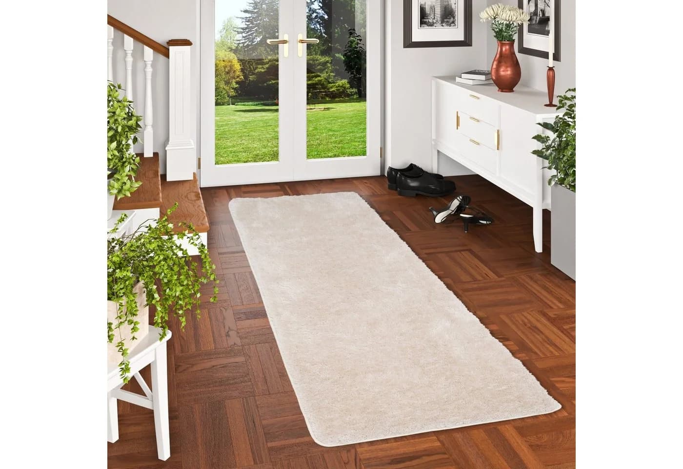 Snapstyle Hochflor-Teppich Shaggy Läufer Beige Rechteckig - Bild 2