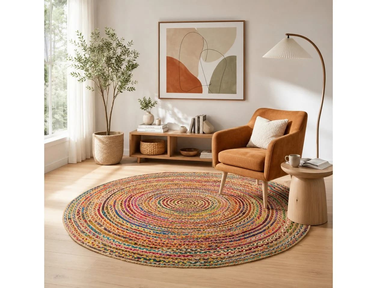 Pergamon Sisalteppich Jute Baumwolle Salsa Rund - Bild 2