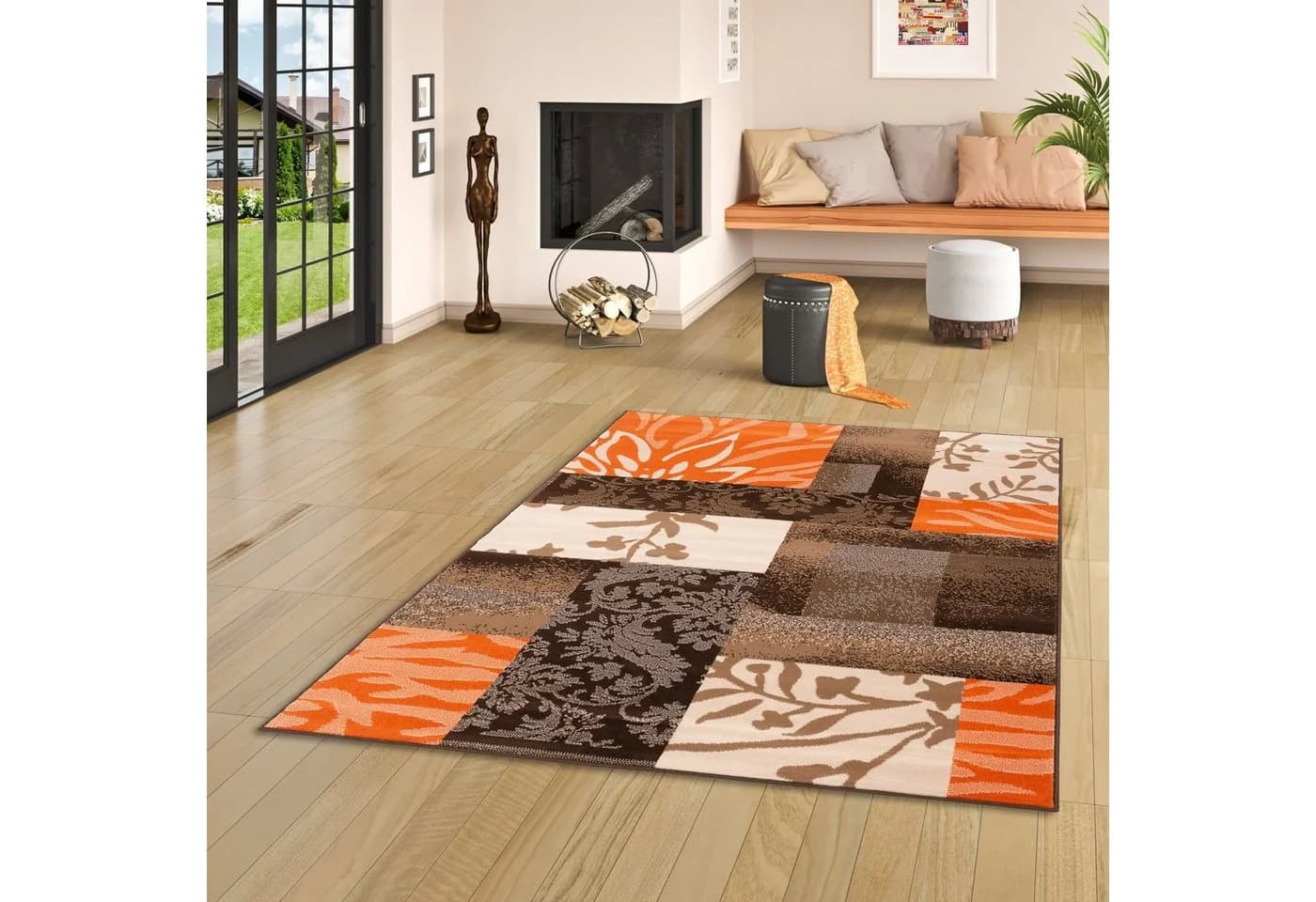 Pergamon Designteppich Samba Braun Kurzflor Velours - Bild 2