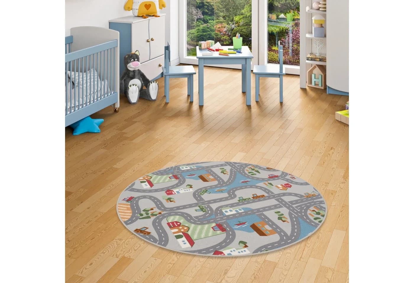 Snapstyle Kinderteppich Fun Town Rund Bunt Straßendesign - Bild 2