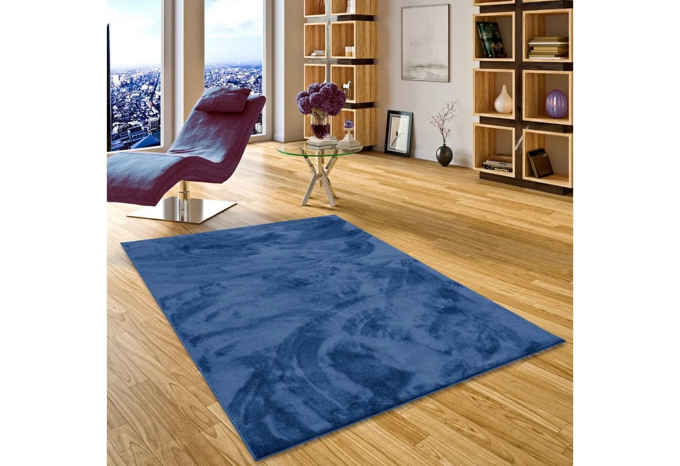Snapstyle Hochflor-Teppich Dunkelblau Luxus Super Soft - Bild 2