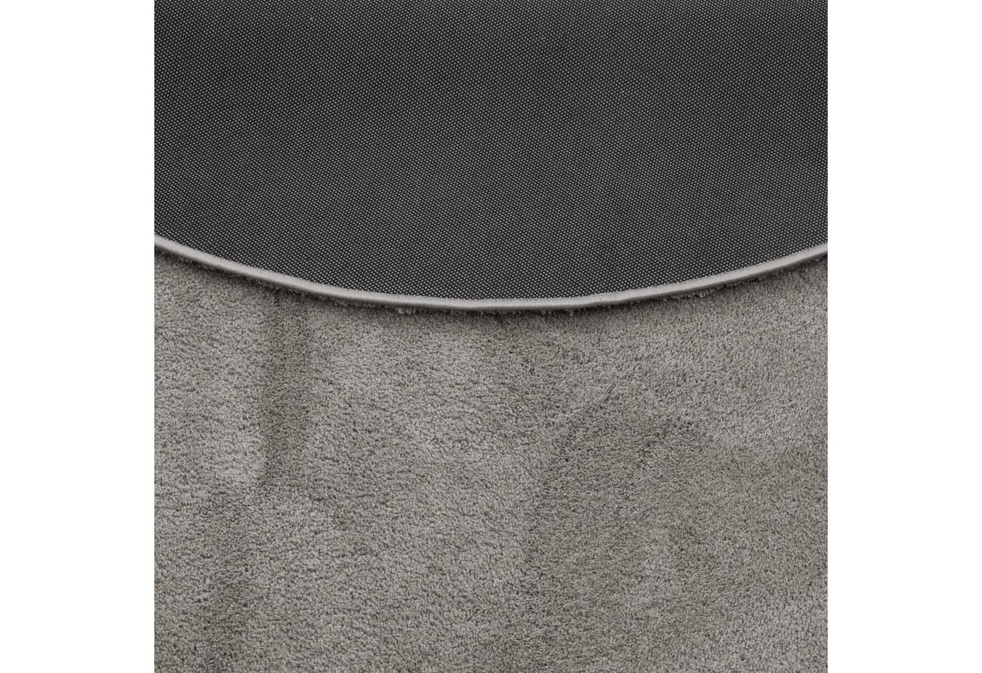 Pergamon Hochflor-Teppich Silky Rund Grau 30 mm Florhöhe - Bild 3