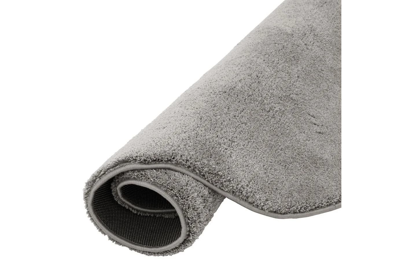 Pergamon Hochflor-Teppich Silky Rund Grau 30 mm Florhöhe - Bild 4