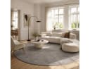 Pergamon Melia Rund Teppich Grau Hochflor 20 mm Bild 2