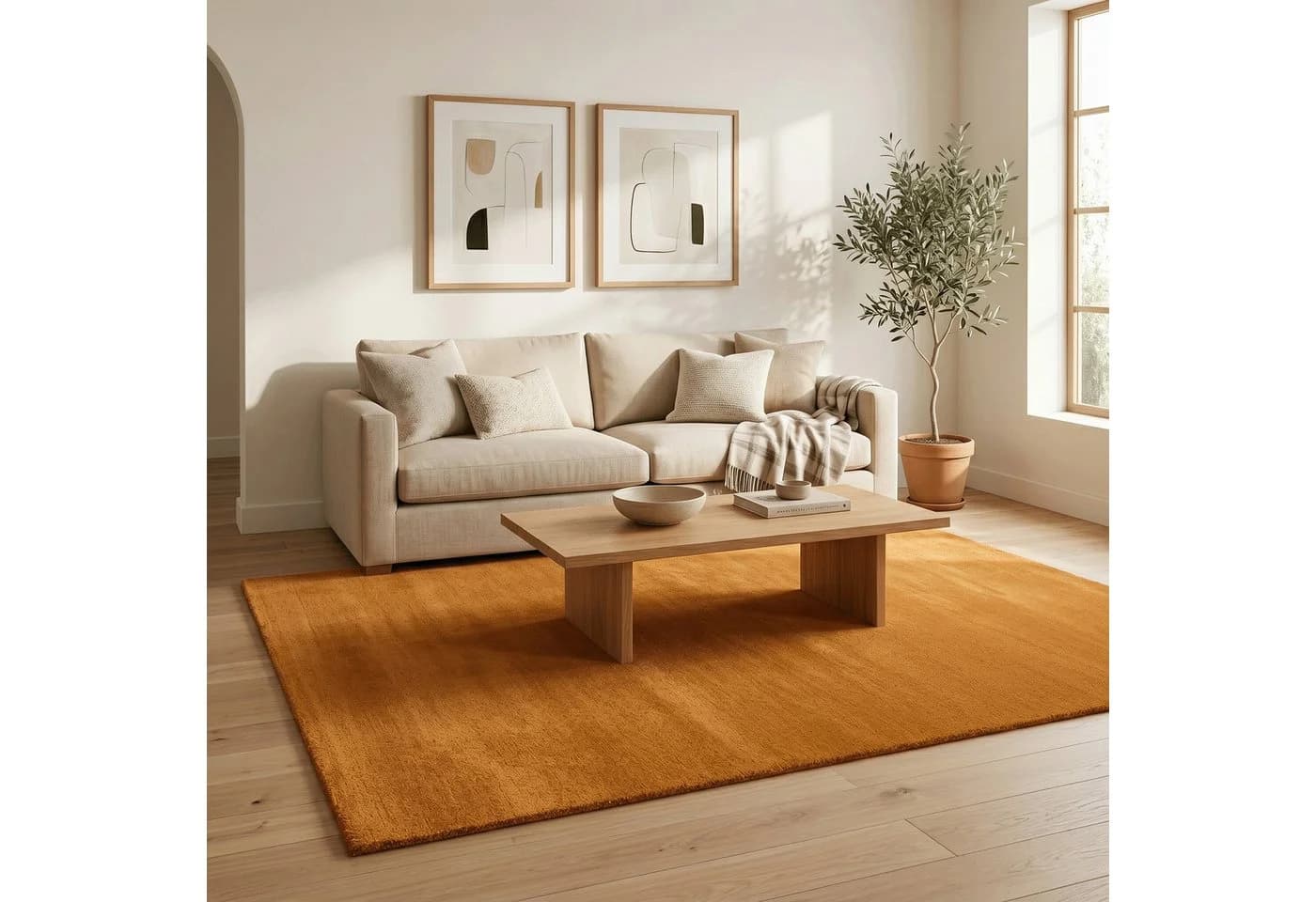 Snapstyle Hochflor-Teppich Livorno Gelb/Orange - Bild 2