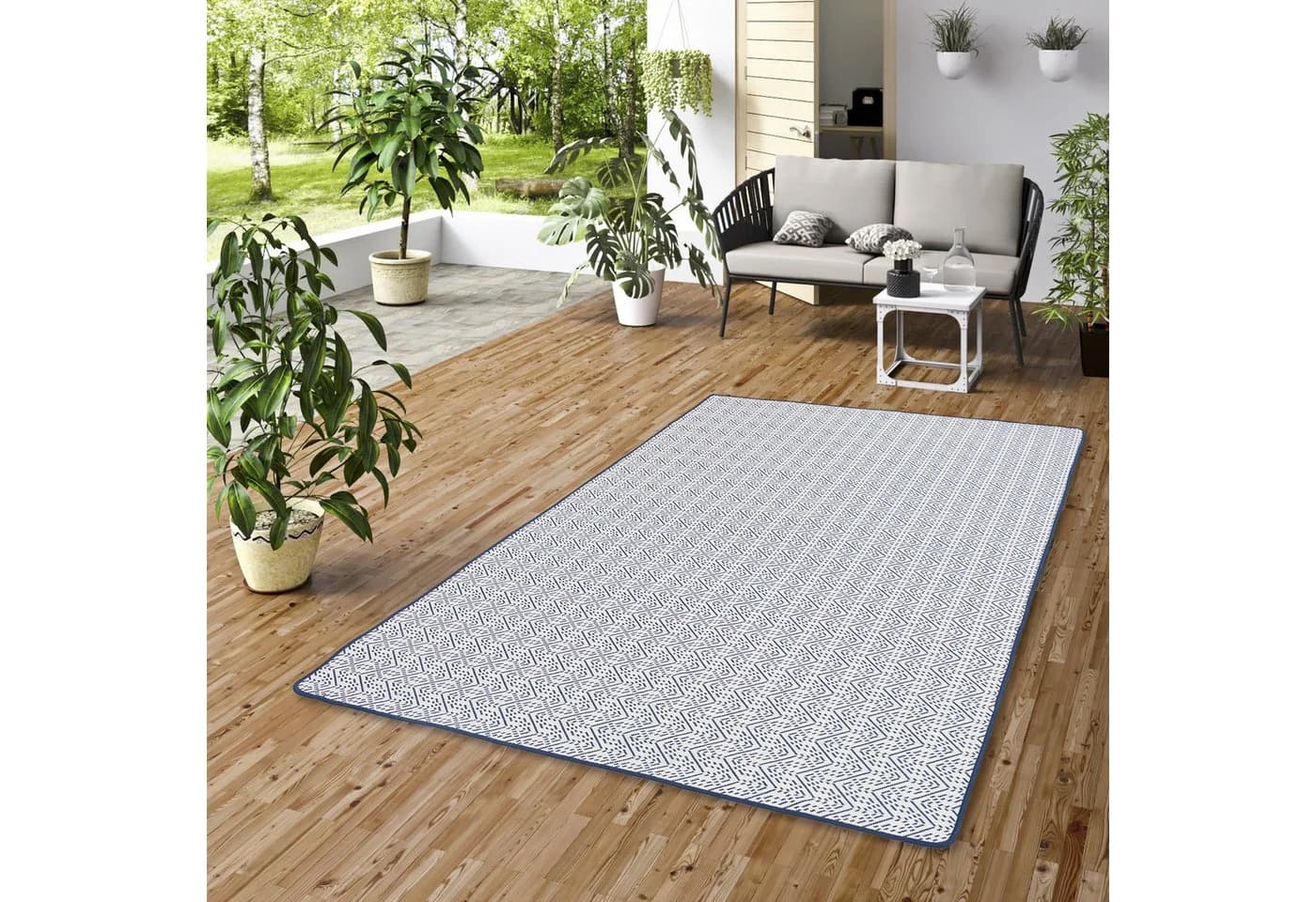 Snapstyle Outdoorteppich Cape Cod Beidseitig Blau