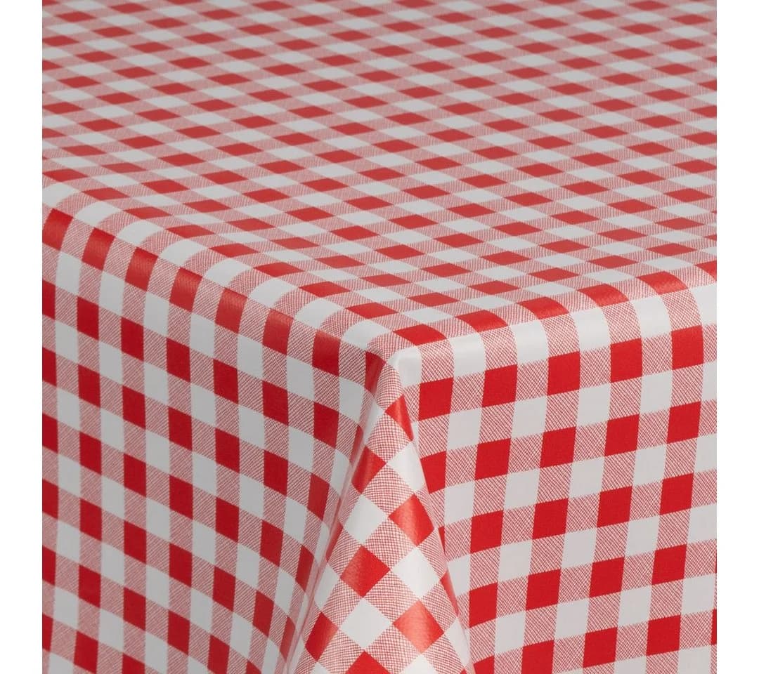 Laro Tischdecke Wachstuch Karo Kariert Rot Weiß - Bild 4
