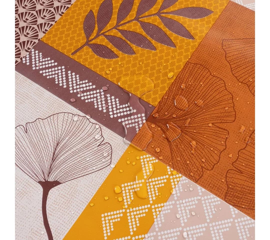 Laro Tischdecke Wachstuch Herbstfarben Retro Ginkgo - Bild 5