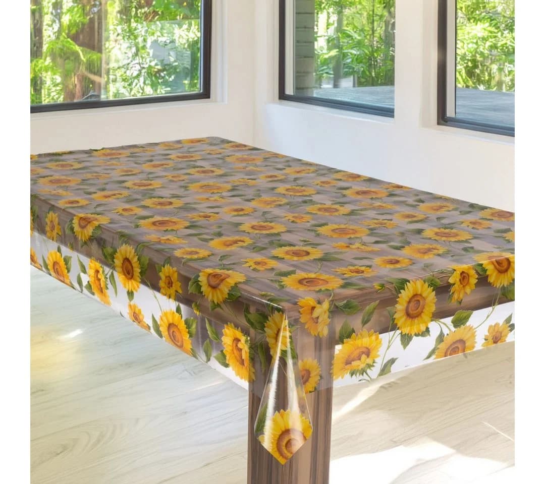 laro Tischdecke Premium Line 0,3mm weich Sonnenblumen PVC