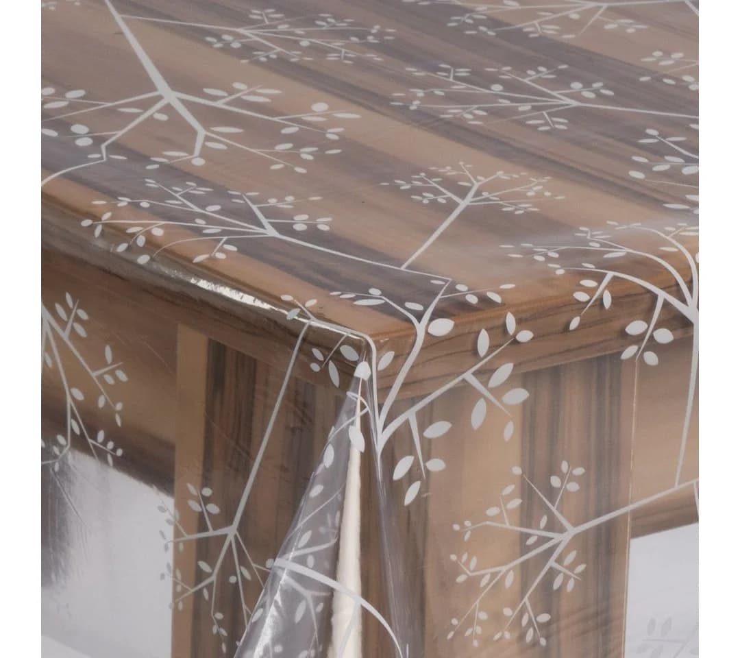 Laro Tischdecke Premium Line 0,3mm weich Transparent Zweige PVC - Bild 4