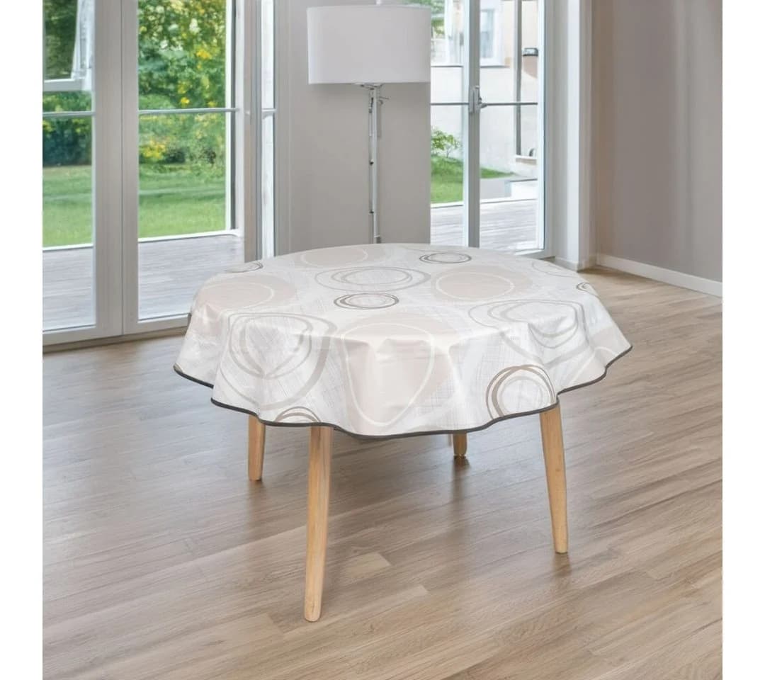 laro Wachstuchtischdecke 160cm Rund Saum-Eingefasst