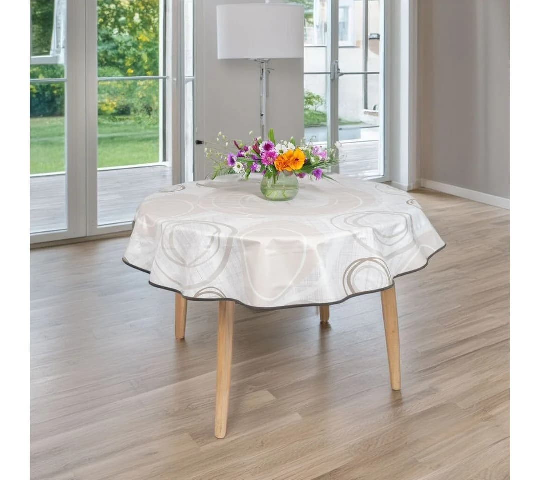 laro Wachstuchtischdecke 160cm Rund Saum-Eingefasst - Bild 3