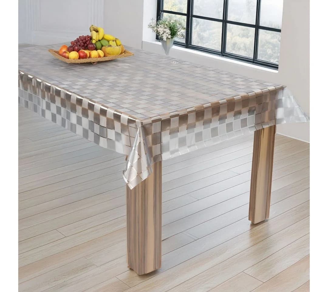 Laro Tischdecke Laro Premium Line 0,3mm Transparent PVC Karo