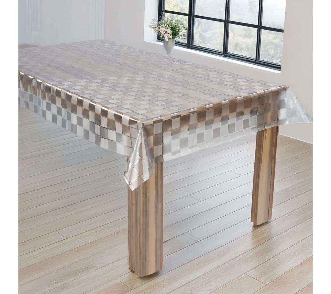 Laro Tischdecke Laro Premium Line 0,3mm Transparent PVC Karo - Bild 2
