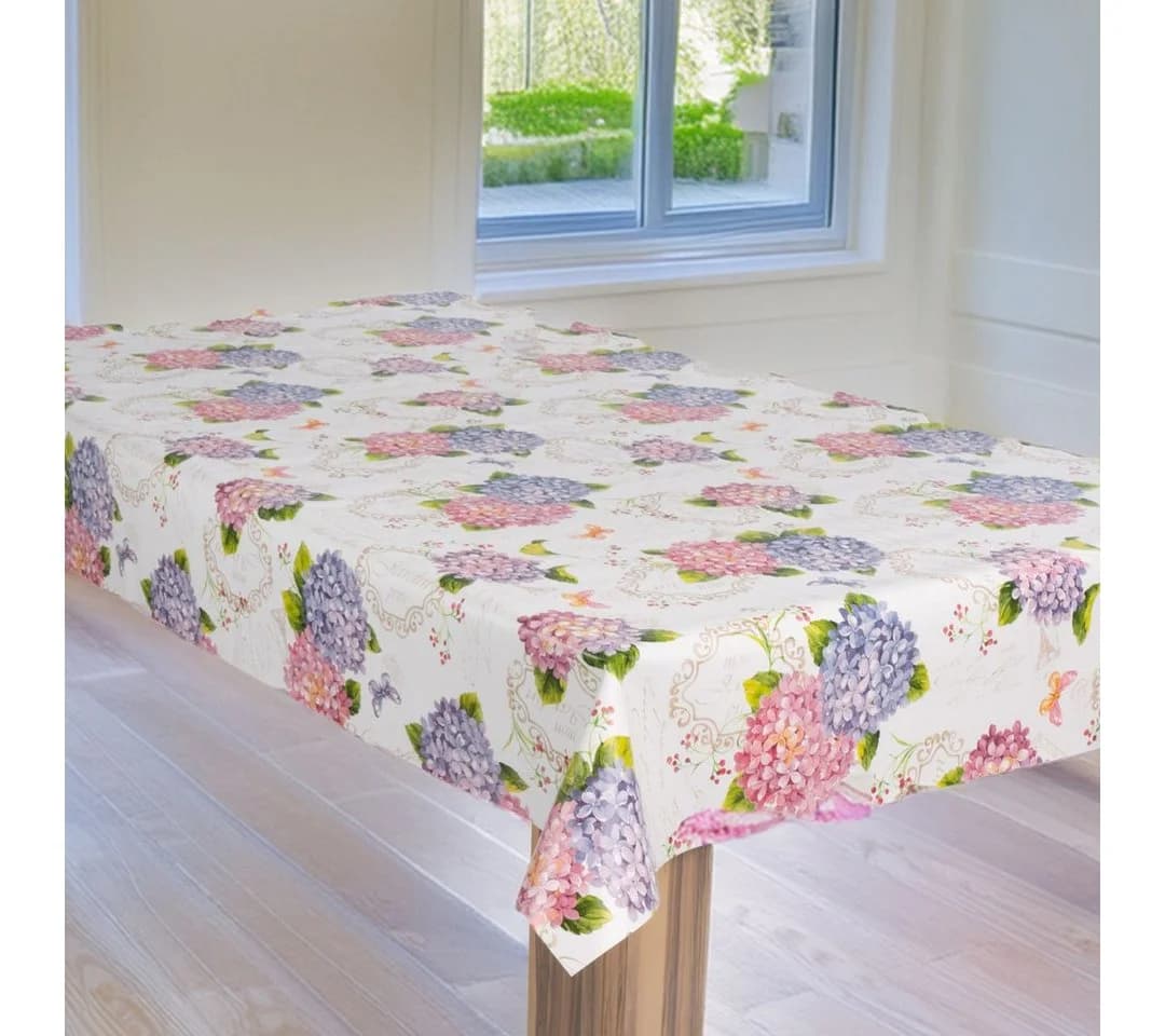 laro Wachstuch-Tischdecke Lila Rosa Floral Muster