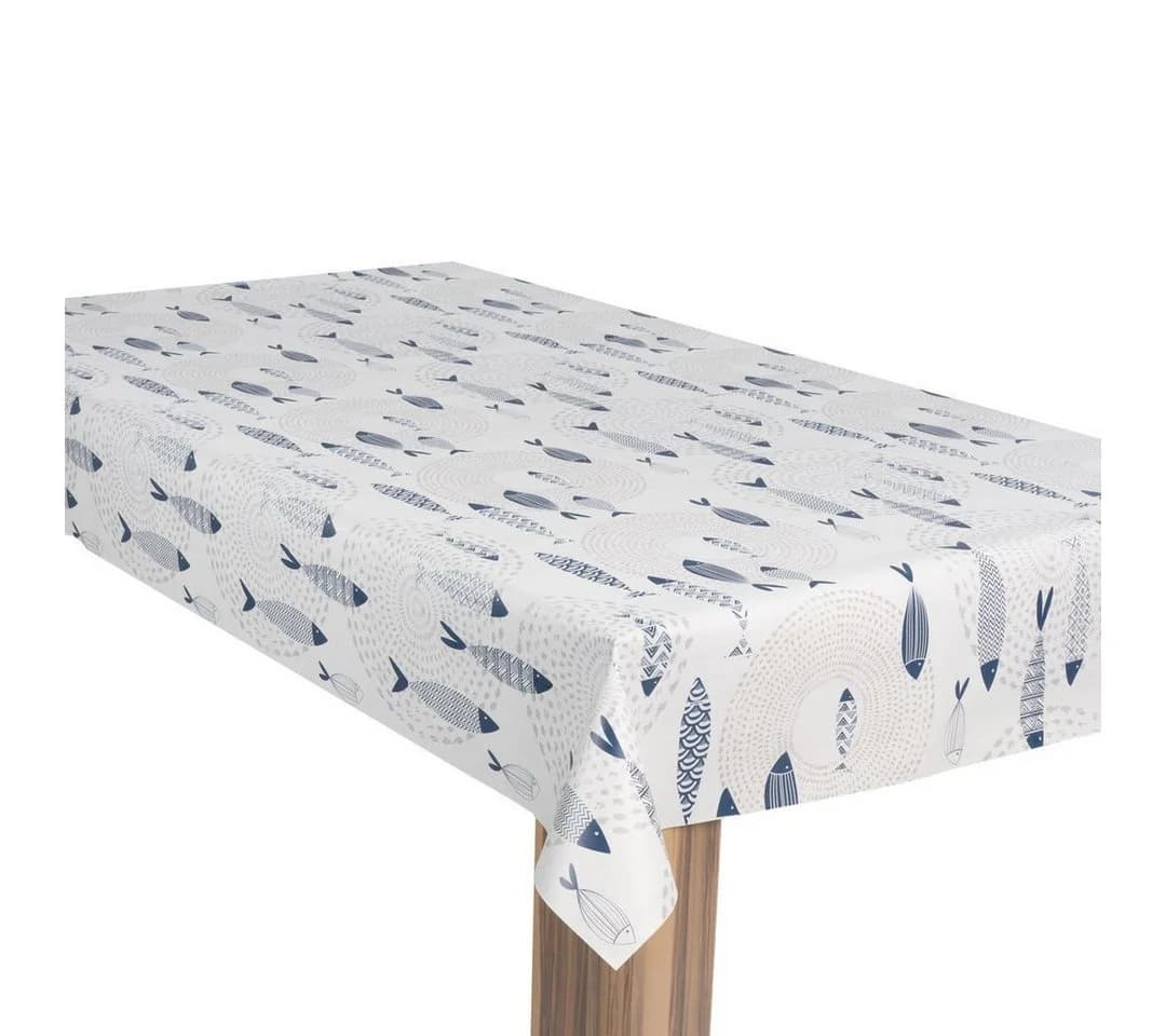laro Wachstuch-Tischdecke Fische Nordsee Blau Maritim - Bild 2
