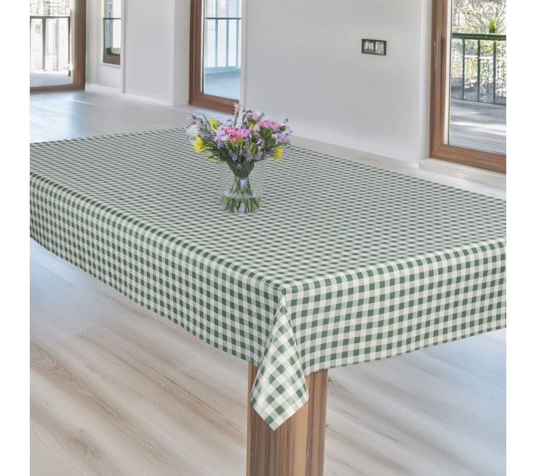 laro Wachstuch-Tischdecke Dunkelgrün Karo - Bild 3