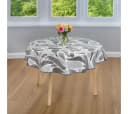 laro Runde Tischdecke 140cm Grau Schwarz Wachstuch Saum Bild 3