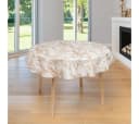 laro Wachstuchtischdecke 140cm rund Marmor Weiß Beige Braun Bild 1