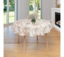 laro Wachstuchtischdecke 140cm rund Marmor Weiß Beige Braun Bild 3