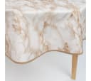 laro Wachstuchtischdecke 140cm rund Marmor Weiß Beige Braun Bild 4