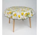 laro Runde Wachstuchtischdecke 140cm Gelb Saum-Eingefasst Bild 2