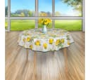 laro Runde Wachstuchtischdecke 140cm Gelb Saum-Eingefasst Bild 3