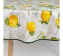 laro Runde Wachstuchtischdecke 140cm Gelb Saum-Eingefasst Bild 4