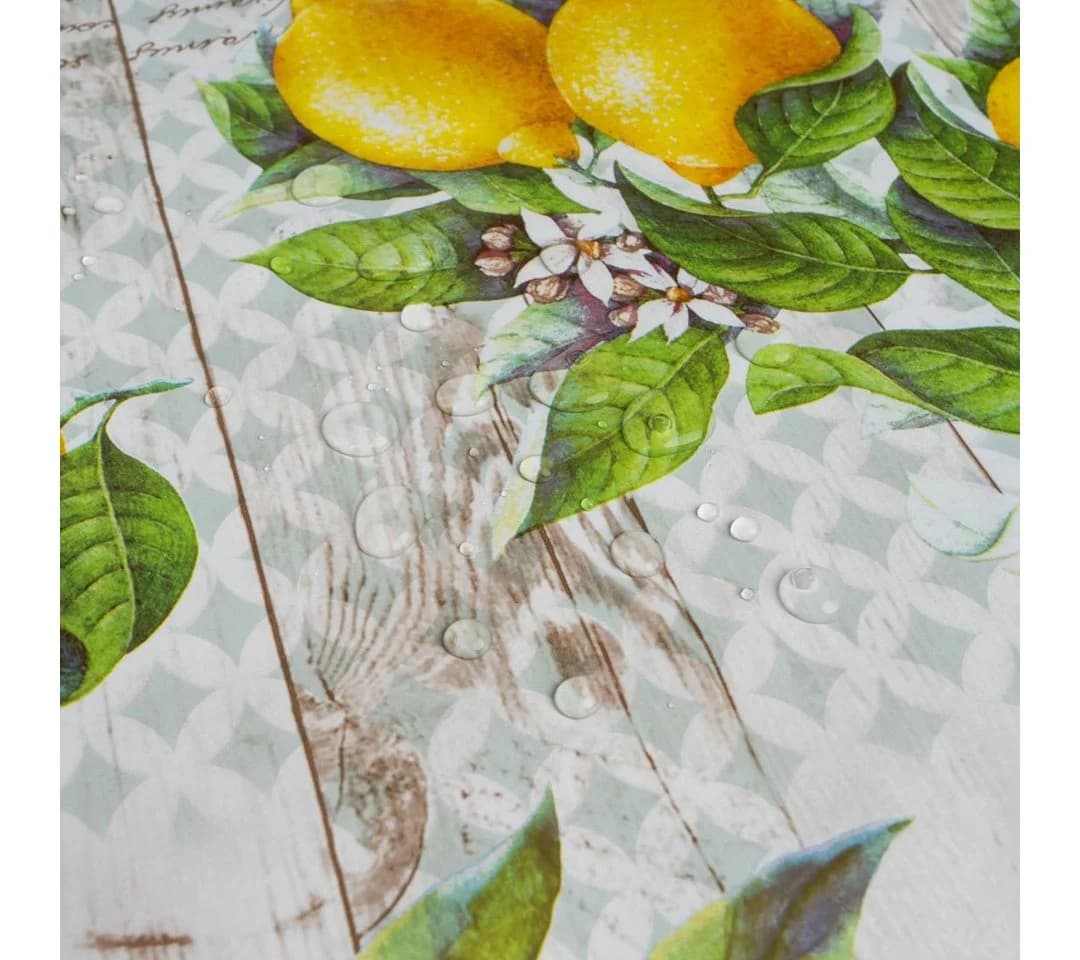 laro Runde Wachstuchtischdecke 140cm Gelb Saum-Eingefasst - Bild 5