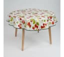 laro Wachstuchtischdecke rund 140cm Erdbeer-Motiv Rot Weiß Bild 2