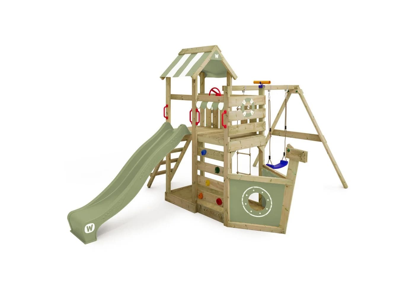 Wickey Spielturm SeaFlyer Maritim Kinderkletterturm Schiffsoptik Grün - Bild 2