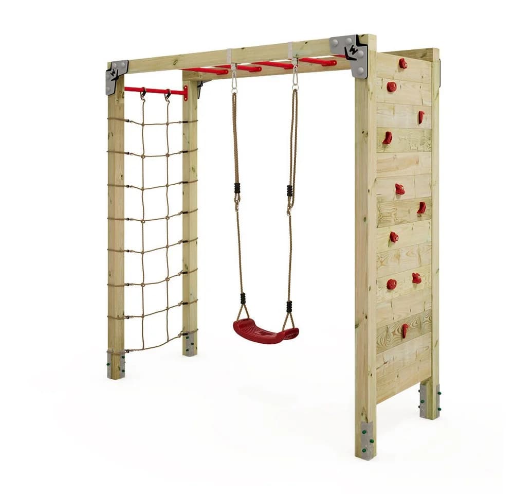 Wickey Klettergerüst Fit Gym 442 mit Schaukel & Kletterwand Rot