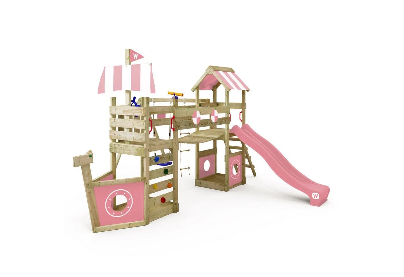 Wickey Spielturm StormFlyer Schiffsoptik Klettergerüst mit Rutsche & Kletterwand - Bild 2