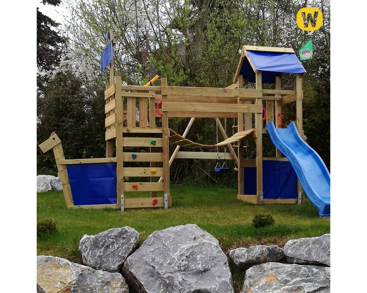 Wickey Spielturm StormFlyer Schiffsoptik Klettergerüst mit Rutsche & Kletterwand - Bild 5