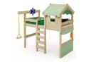 Wickey Hochbett Crazy Gloomy Massivholz Kinderbett Abenteuerbett Grün Bild 2