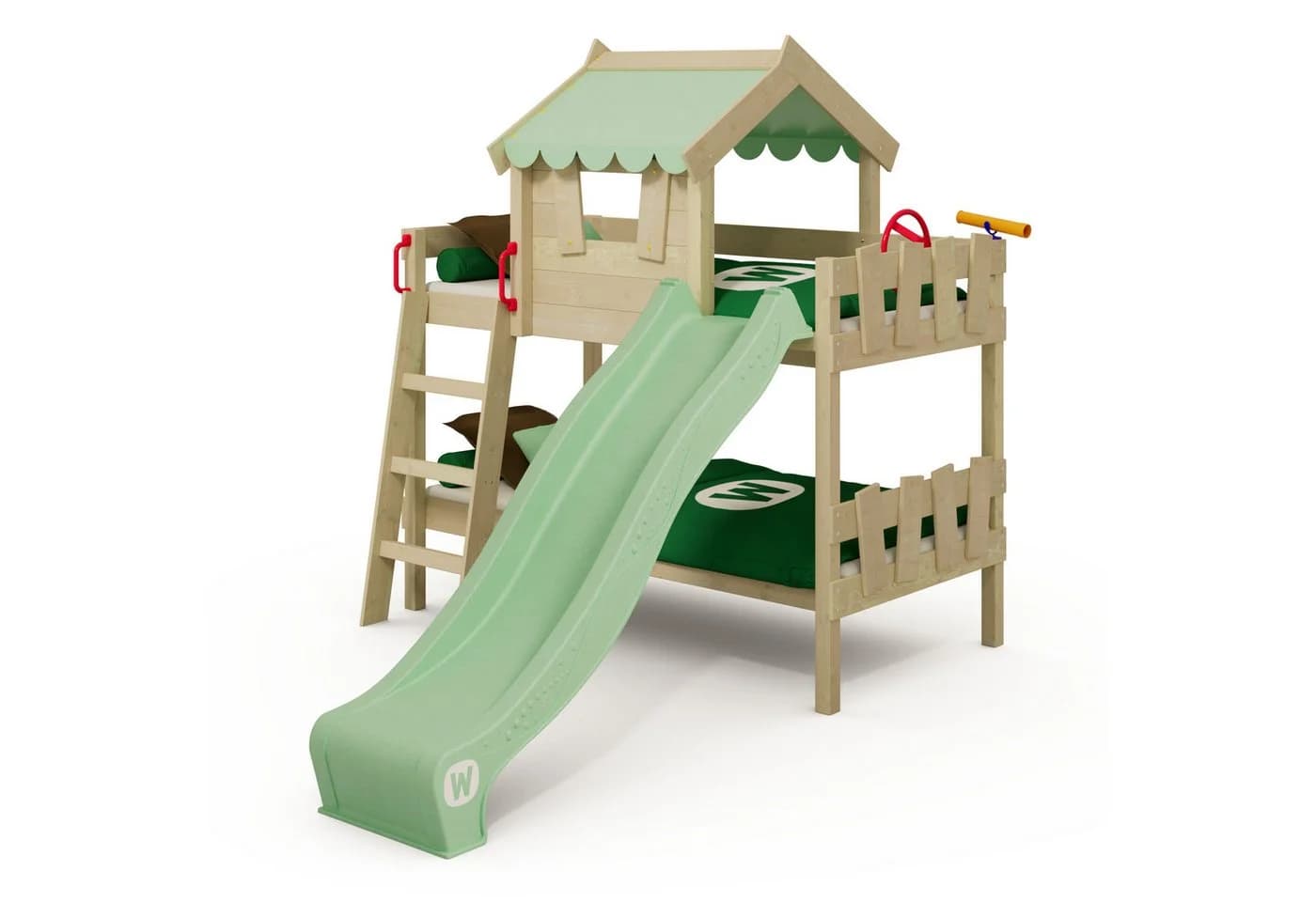 Wickey Kinderbett Crazy Fancy mit Rutsche Massivholz Grün - Bild 2