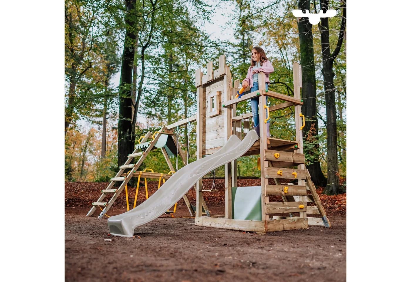 FATMOOSE Spielturm BoldBaron mit Schaukel, Rutsche & Kletterwand - Bild 4