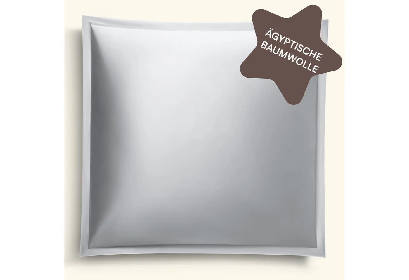 Amqua Kissenbezug Mako Satin 100% Ägyptische Baumwolle Grau - Bild 2