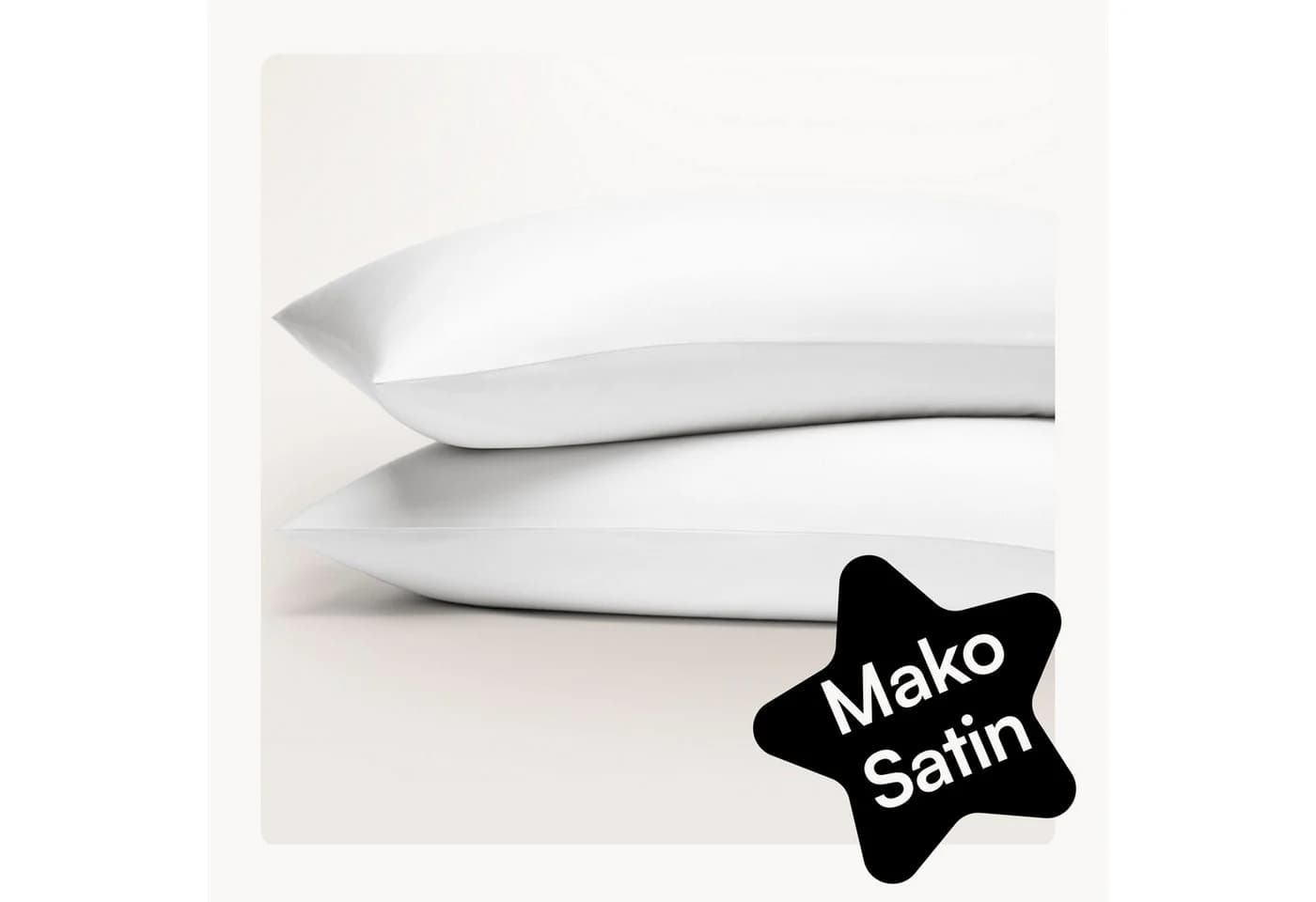 Seralino Kissenbezüge Mako Satin 100% Bio Baumwolle Weiß (2 Stück) - Bild 2