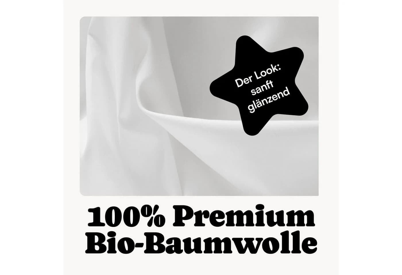 Seralino Mako Satin Kissenbezug Weiß Bio Baumwolle - Bild 3
