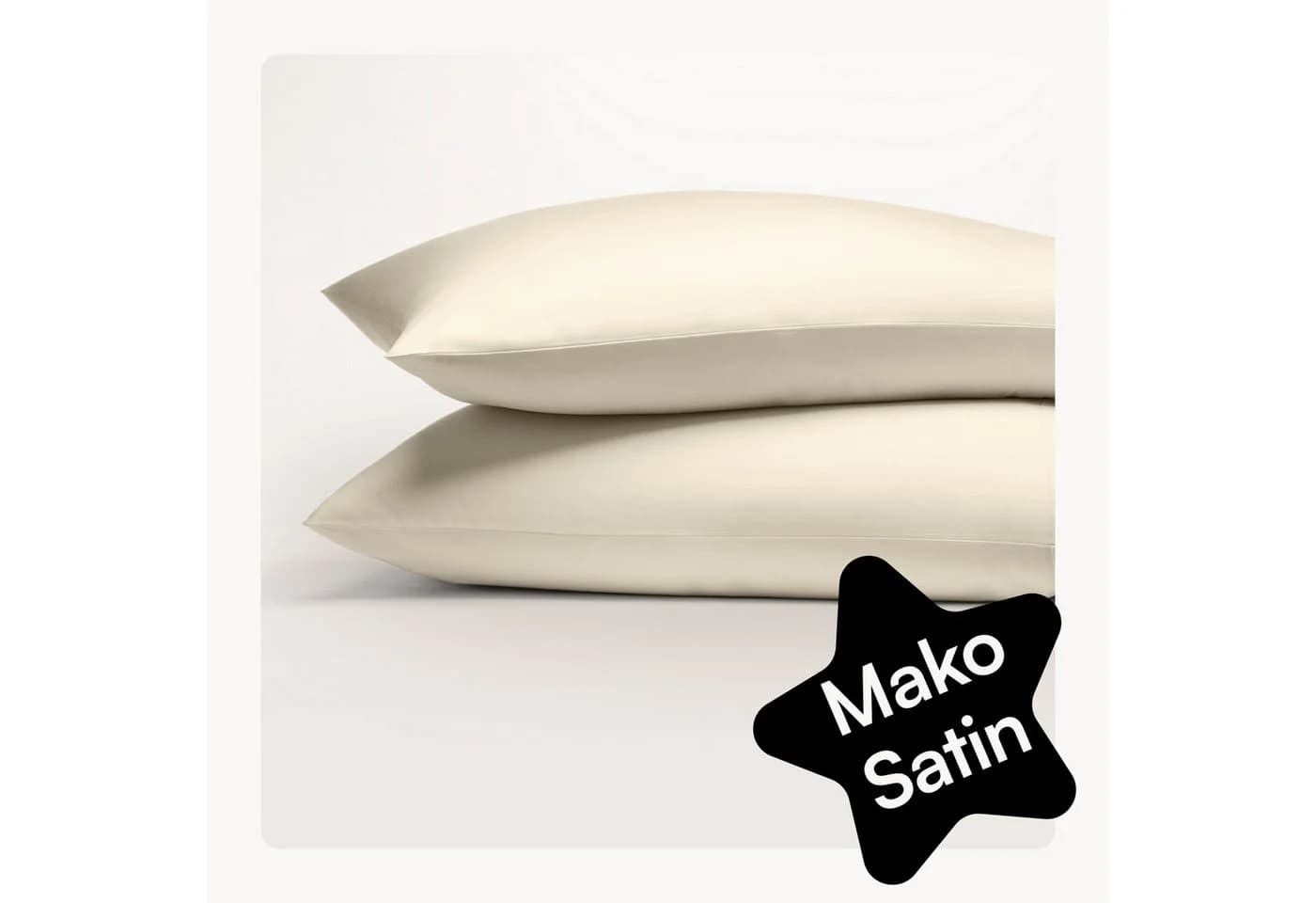 Seralino Kissenbezug Mako Satin 100% Bio Baumwolle 2 Stück Beige - Bild 2