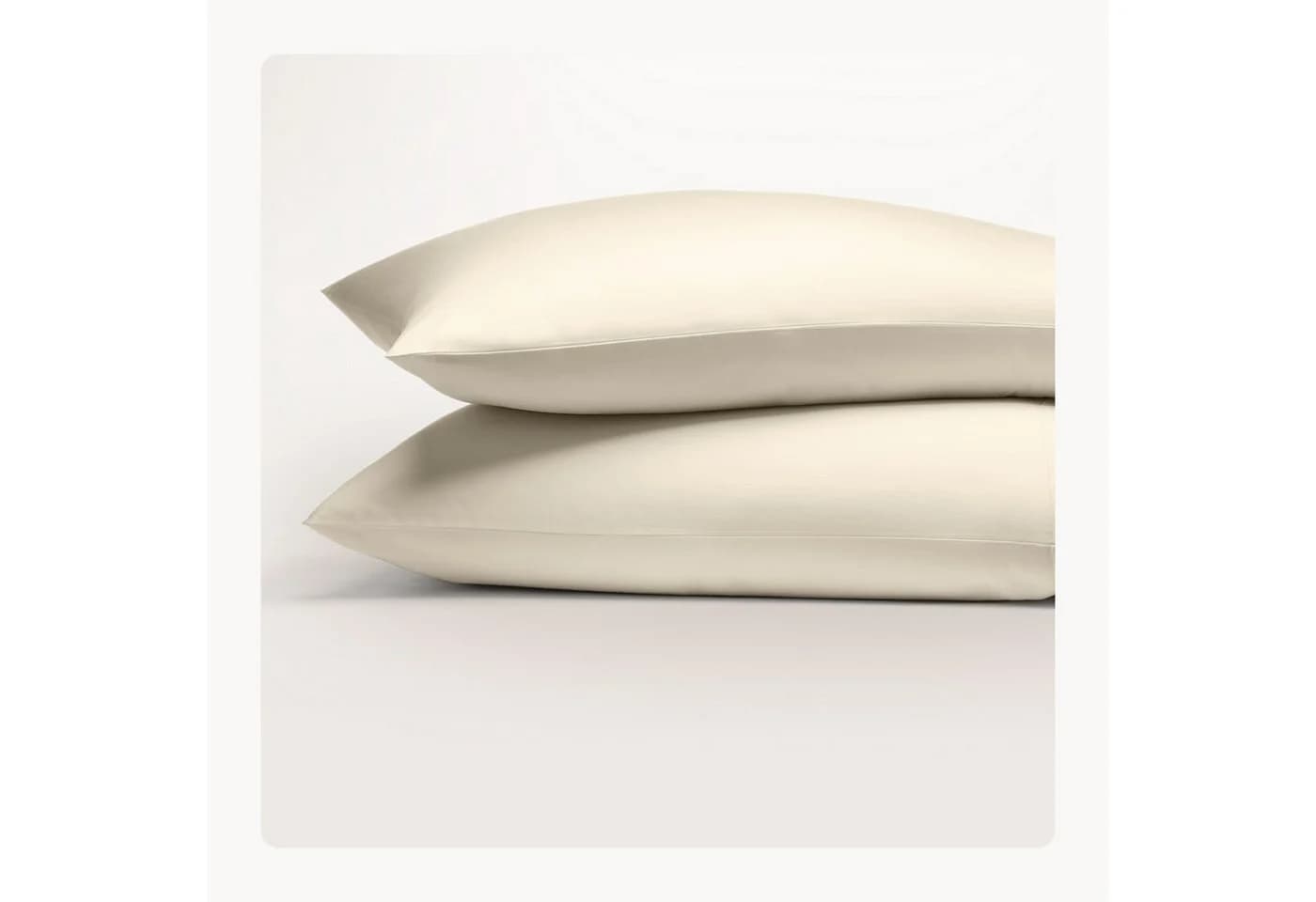 Seralino Mako Satin Kissenbezug Bio-Baumwolle Beige - Bild 2