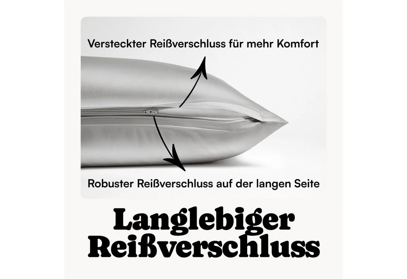 Seralino Kissenbezug Perkal 100% Bio-Baumwolle Grau - Bild 5