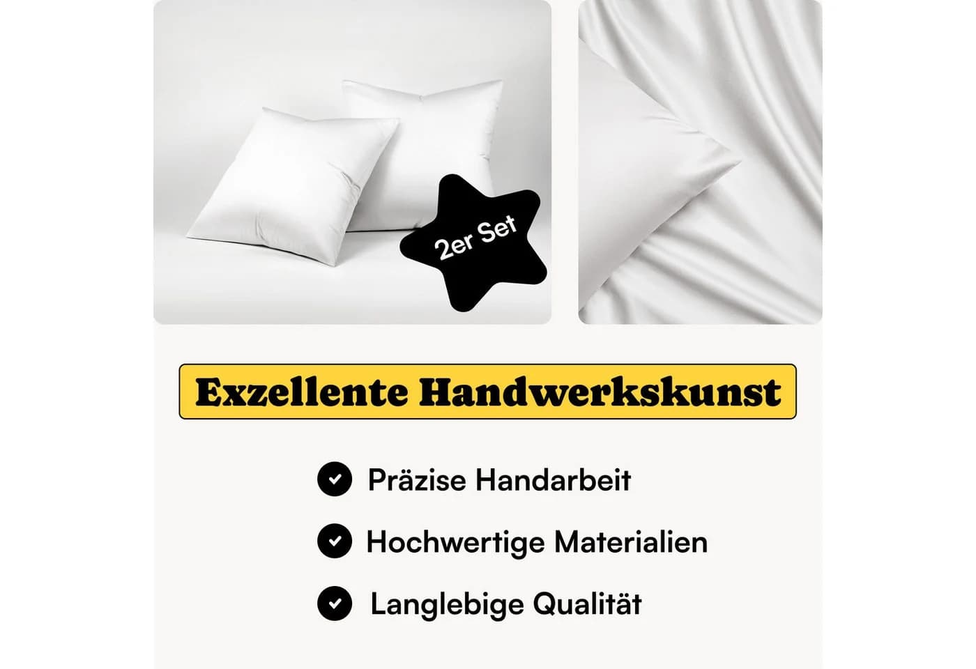 Seralino Kissenbezüge Set 100% Lyocell Weiß Modern